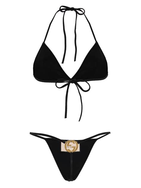 brown gucci chain bikini|Gucci interlocking g bikini.